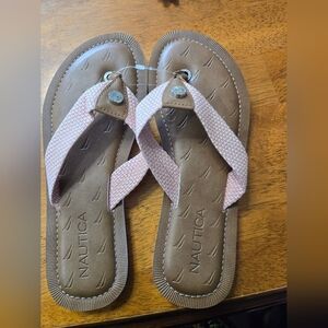 Nautica Women’s Pink Strap Flip Flop Sandals